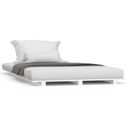 Bedframe massief grenenhout wit 90x200 cm 90 x 200 cm Wit