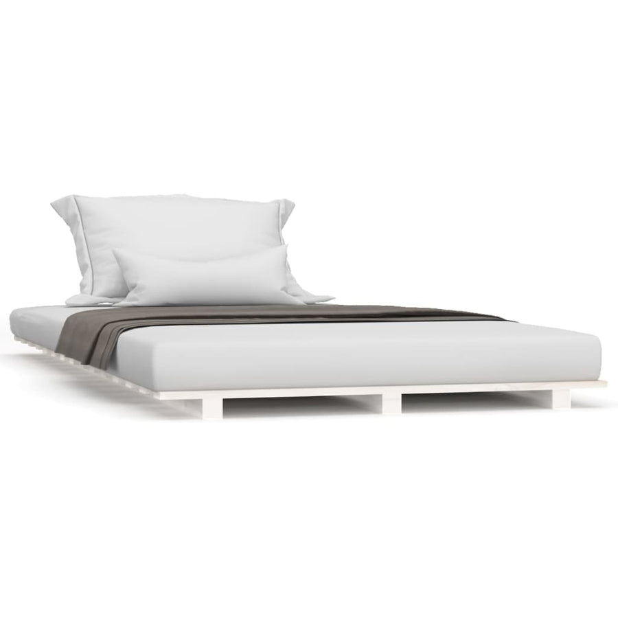 Bedframe massief grenenhout wit 90x200 cm 90 x 200 cm Wit