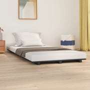 Bedframe massief grenenhout grijs 90x200 cm