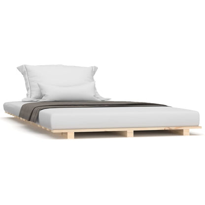 Bedframe massief grenenhout 100x200 cm 100 x 200 cm Naturel