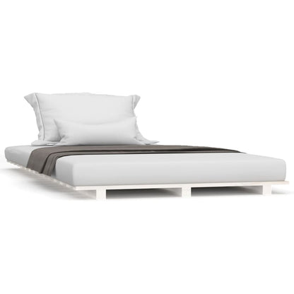 Bedframe Massief Grenenhout 100 x 200 cm Wit