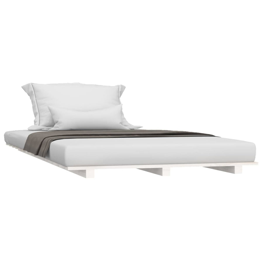 Bedframe Massief Grenenhout 100 x 200 cm Wit