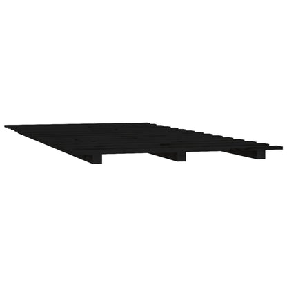 Bedframe massief grenenhout zwart 100x200 cm 100 x 200 cm Zwart