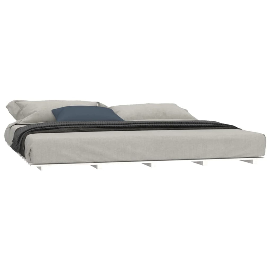 Bedframe massief grenenhout wit 200x200 cm 200 x 200 cm Wit