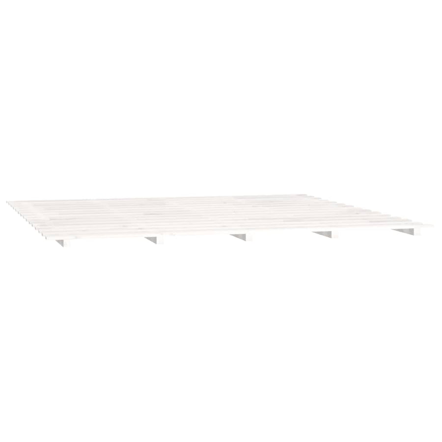 Bedframe massief grenenhout wit 200x200 cm 200 x 200 cm Wit