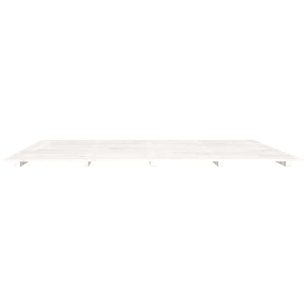 Bedframe massief grenenhout wit 200x200 cm 200 x 200 cm Wit