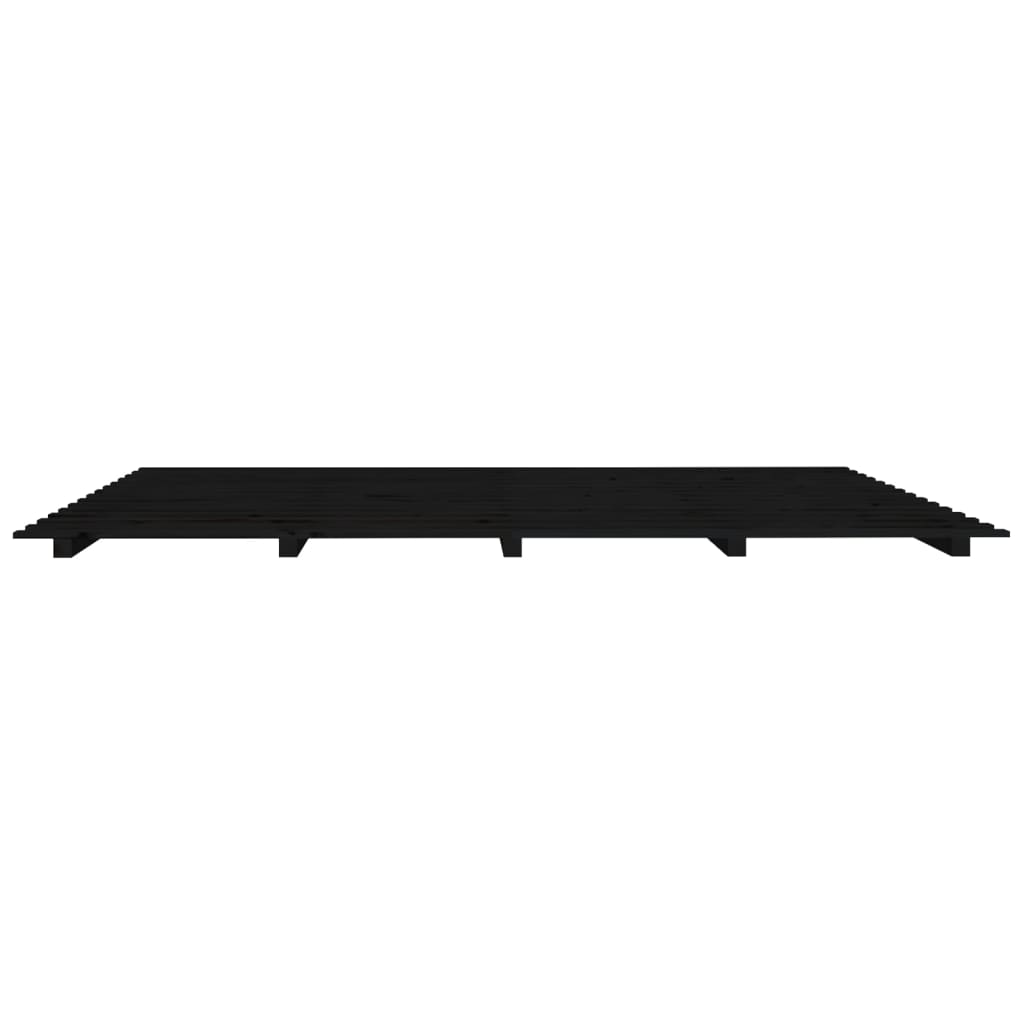 Bedframe massief grenenhout zwart 200x200 cm 200 x 200 cm Zwart