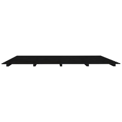 Bedframe massief grenenhout zwart 200x200 cm 200 x 200 cm Zwart