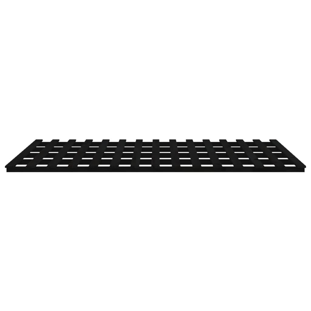 Bedframe massief grenenhout zwart 200x200 cm 200 x 200 cm Zwart