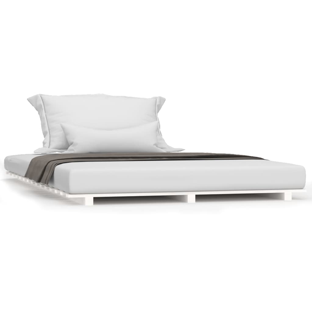 Bedframe Massief Grenenhout 140 x 200 cm Wit