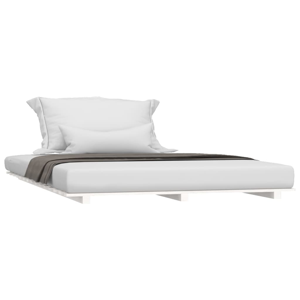 Bedframe Massief Grenenhout 140 x 200 cm Wit