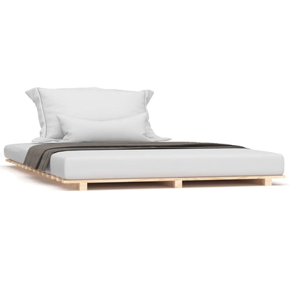 Bedframe massief grenenhout 150x200 cm 150 x 200 cm Naturel