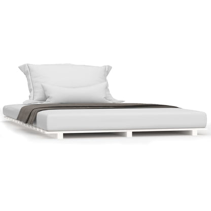 Bedframe massief grenenhout wit 150x200 cm 150 x 200 cm Wit