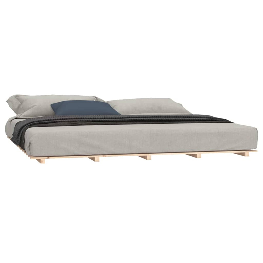 Bedframe massief grenenhout 160x200 cm 160 x 200 cm Naturel