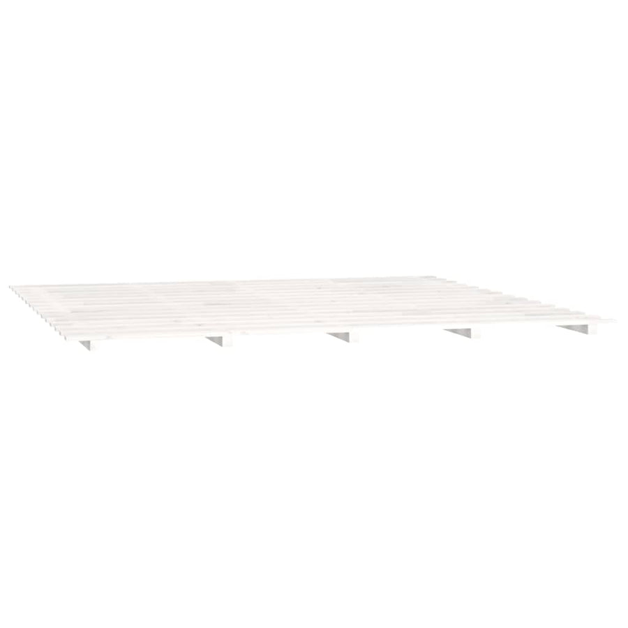 Bedframe massief grenenhout wit 160x200 cm 160 x 200 cm Wit