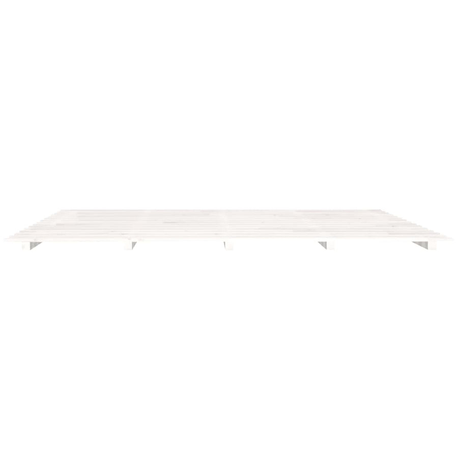 Bedframe massief grenenhout wit 160x200 cm 160 x 200 cm Wit