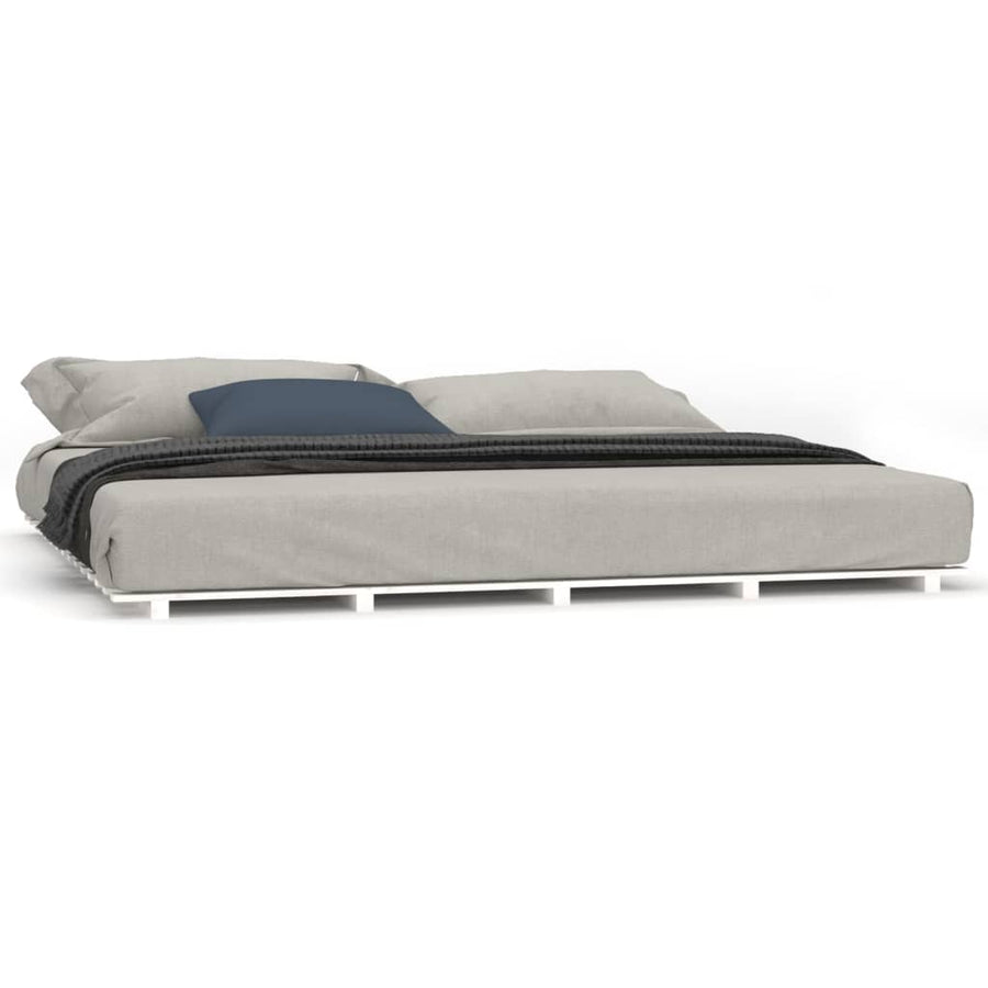 Bedframe massief grenenhout wit 180x200 cm 180 x 200 cm Wit