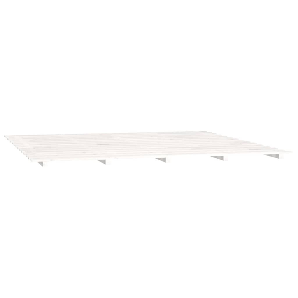 Bedframe massief grenenhout wit 180x200 cm 180 x 200 cm Wit