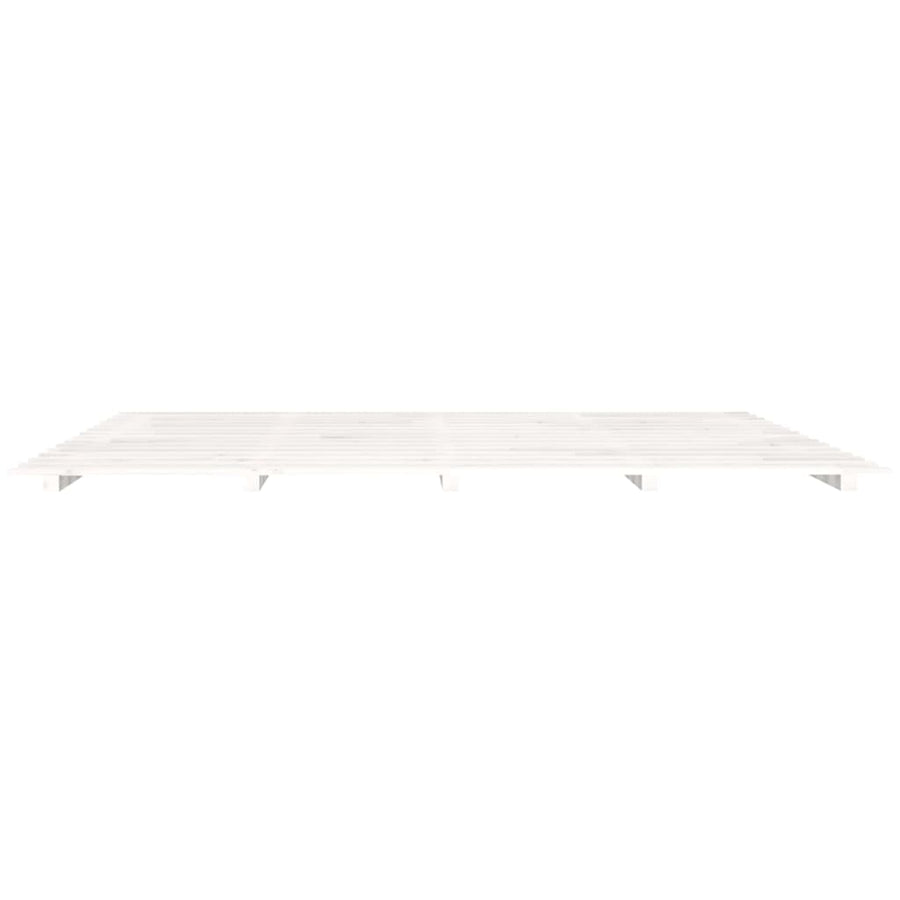Bedframe massief grenenhout wit 180x200 cm 180 x 200 cm Wit
