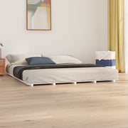 Solid pine bed frame white 180x200 cm