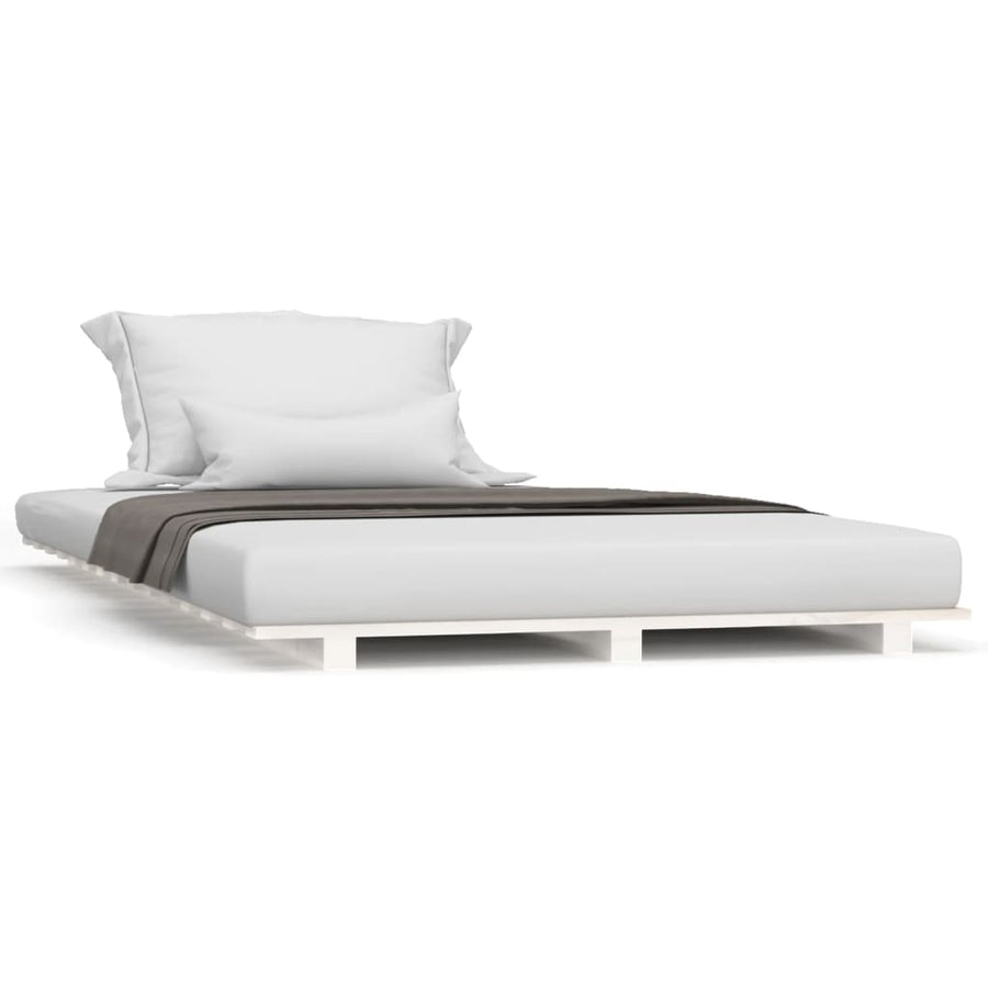 Bedframe Massief Grenenhout 90 x 190 cm Wit
