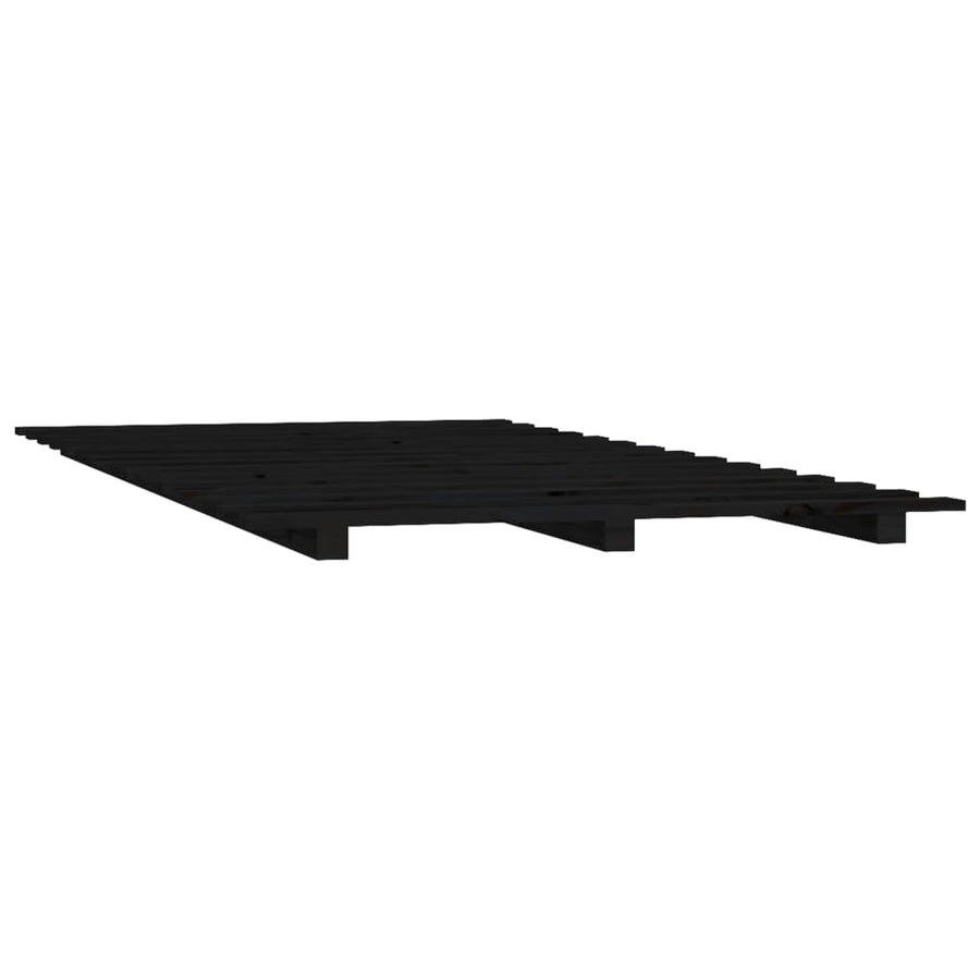 Bedframe 90x190 cm massief grenenhout zwart 90 x 190 cm Zwart