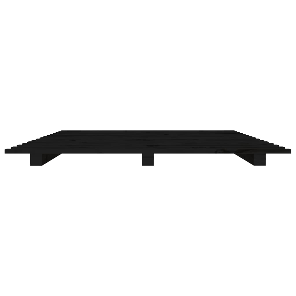 Bedframe 75x190 cm massief grenenhout zwart 75 x 190 cm Zwart