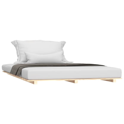 Bedframe massief grenenhout 140x190 cm 140 x 190 cm Naturel