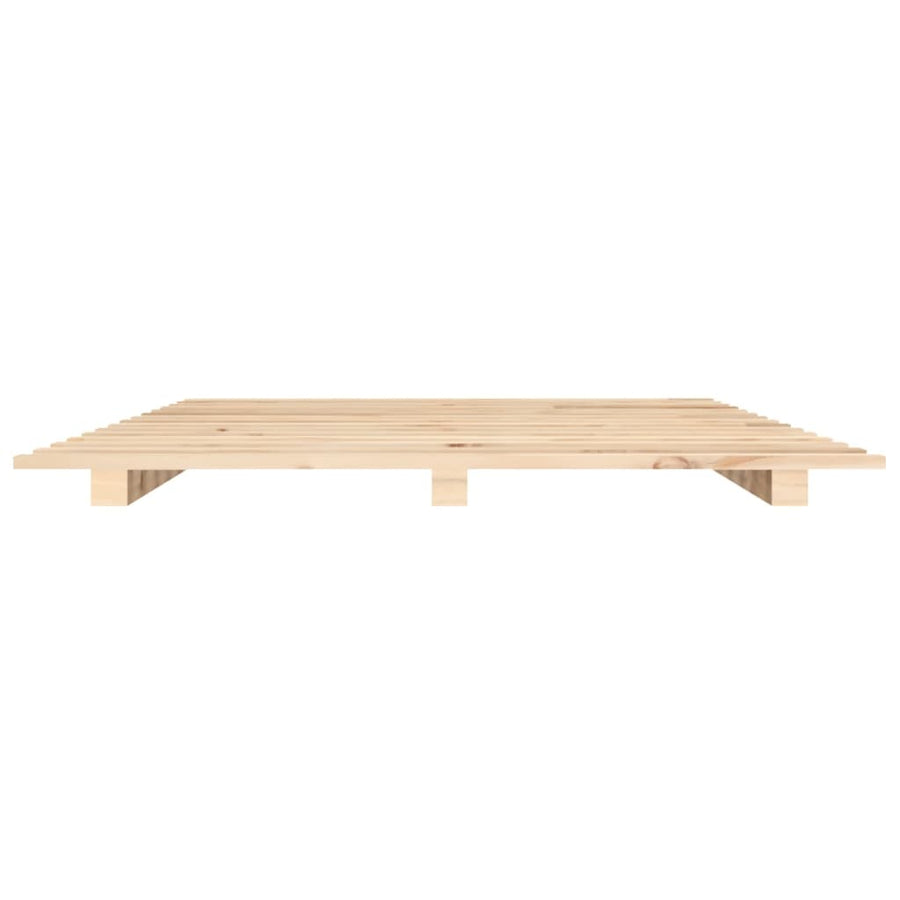 Bedframe massief grenenhout 140x190 cm 140 x 190 cm Naturel