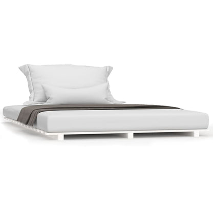Bedframe massief grenenhout wit 140x190 cm 140 x 190 cm Wit
