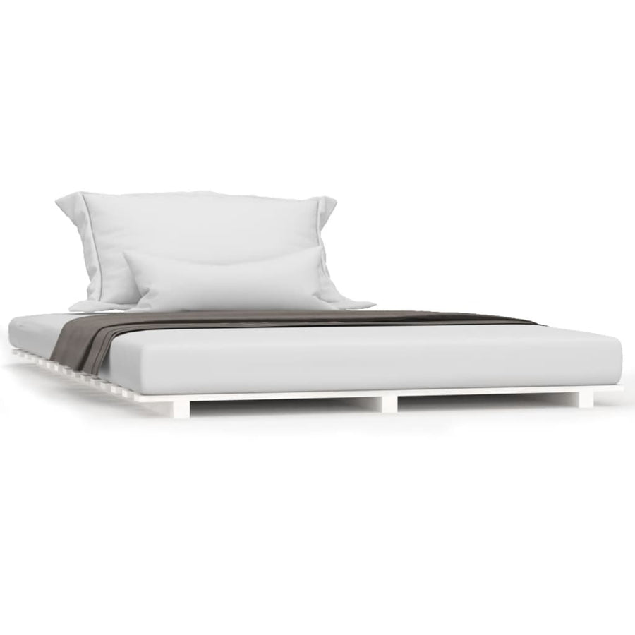 Bedframe massief grenenhout wit 140x190 cm 140 x 190 cm Wit