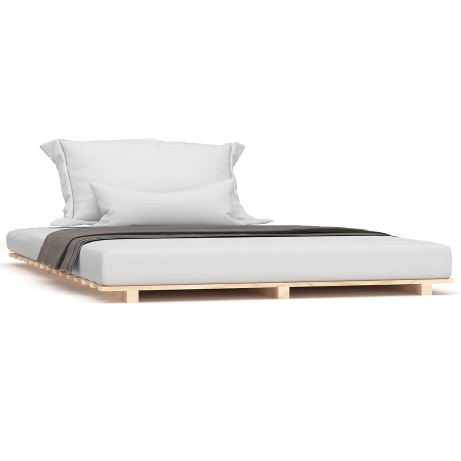 Bedframe Massief Grenenhout 135 x 190 cm Naturel