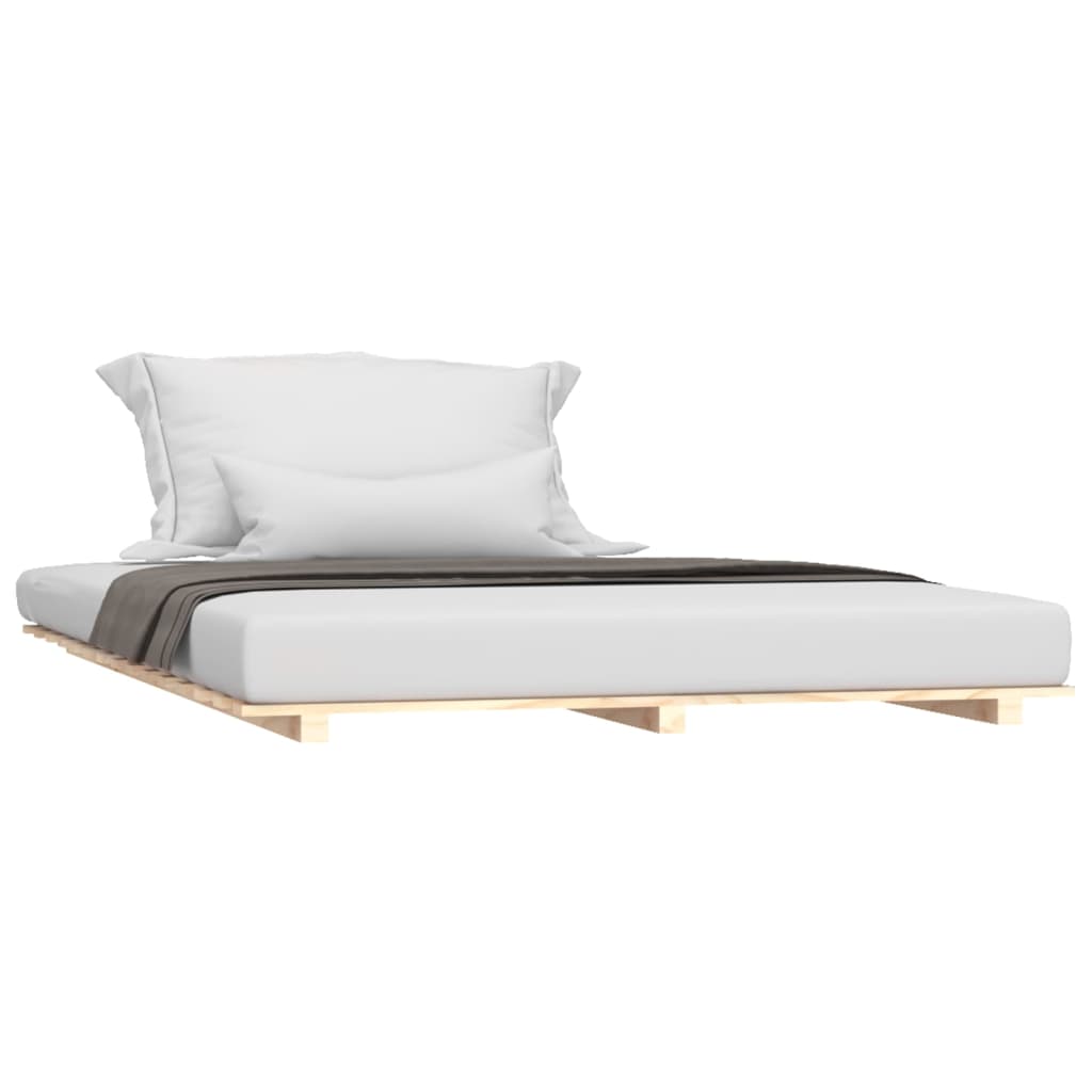 Bedframe Massief Grenenhout 135 x 190 cm Naturel