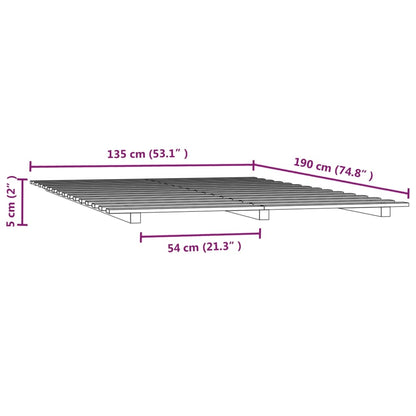 Bedframe Massief Grenenhout 135 x 190 cm Naturel