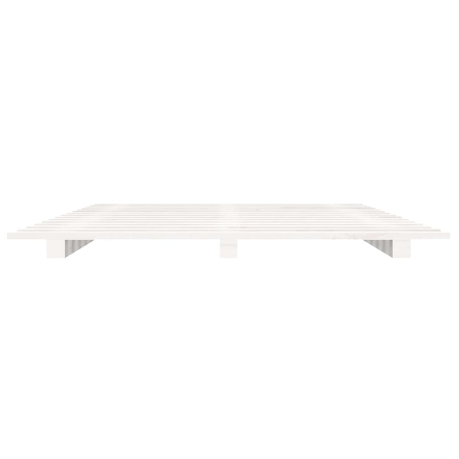 Bedframe massief grenenhout wit 135x190 cm 135 x 190 cm Wit