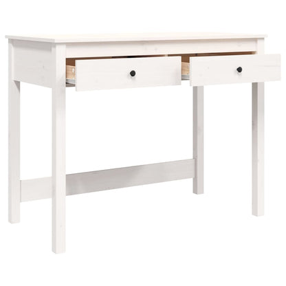 Bureau Met Lades 100X50X78 Cm Massief Grenenhout Wit