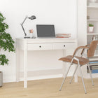 Desk with drawers 100x50x78 cm solid pine wood white
