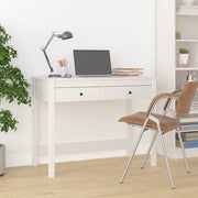 Bureau 100x50x78 cm massief grenenhout wit lades