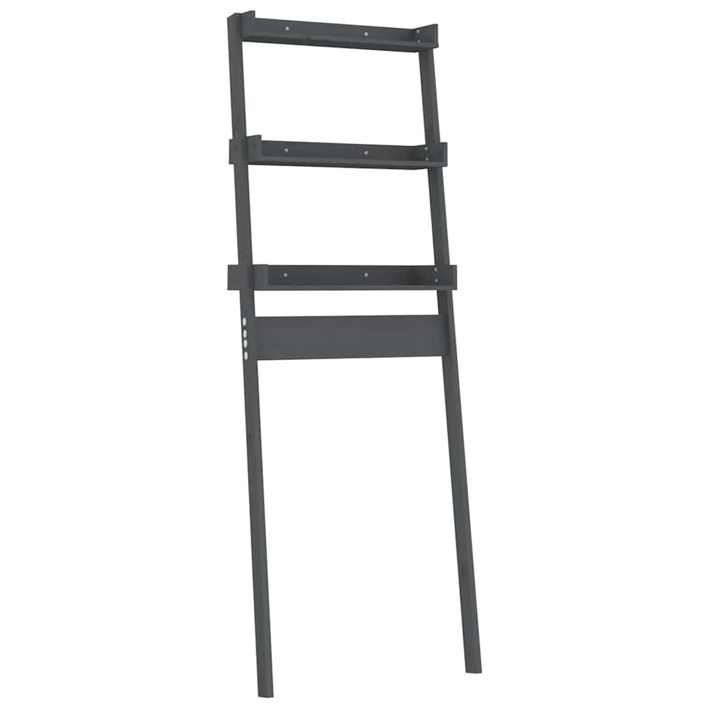 Toiletrek 63,5x32x179 cm massief grenenhout grijs