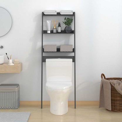 Toiletrek 63,5x32x179 cm massief grenenhout grijs