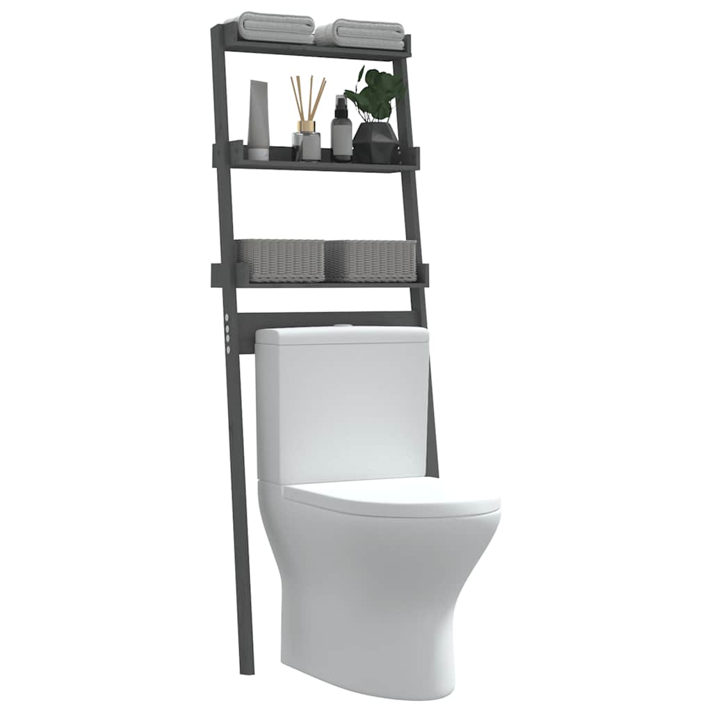 Toiletrek 63,5x32x179 cm massief grenenhout grijs