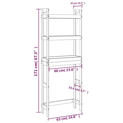 Toiletrek 63X26X171 Cm Massief Grenenhout Naturel
