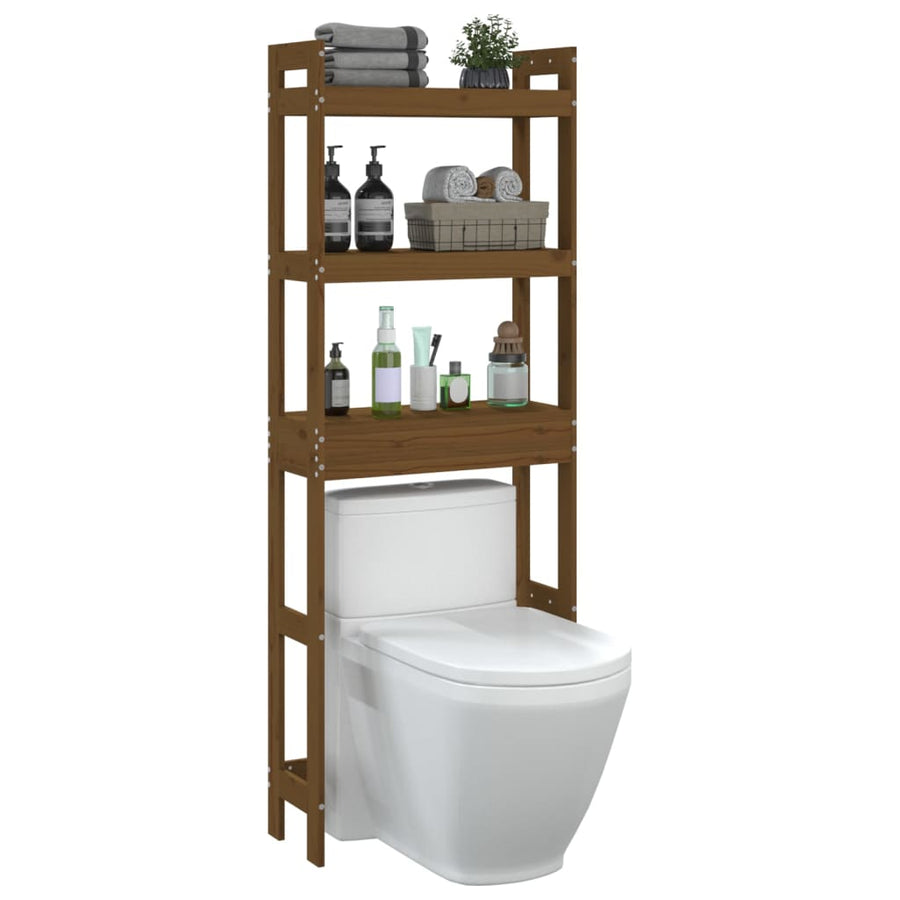 Toiletrek 63X26X171 Cm Massief Grenenhout Honingbruin