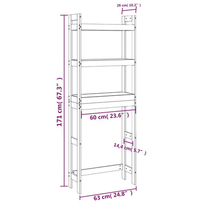 Toiletrek 63X26X171 Cm Massief Grenenhout Honingbruin