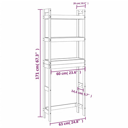 Toiletrek 63X26X171 Cm Massief Grenenhout Zwart