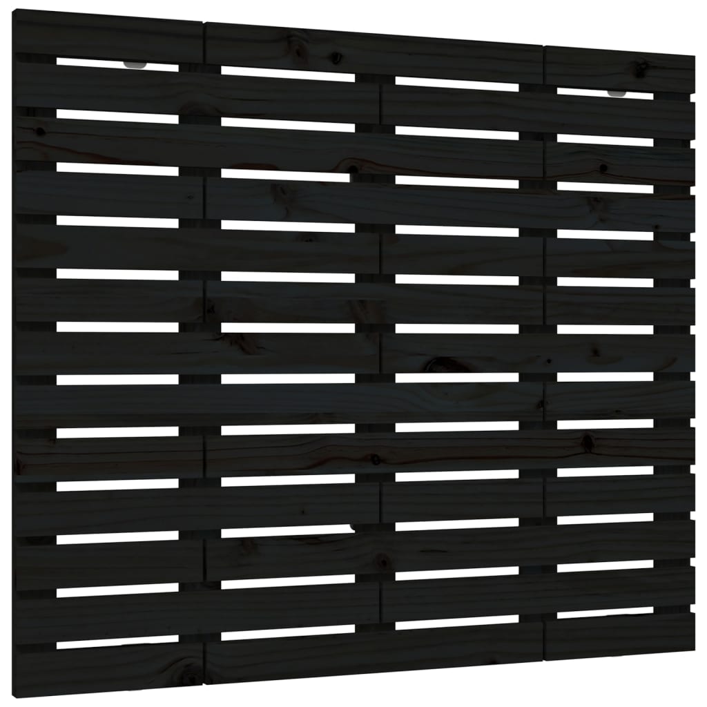Hoofdbord Wandmontage 06X3X9,5 Cm Massief Grenenhout 106 x 91.5 cm Zwart