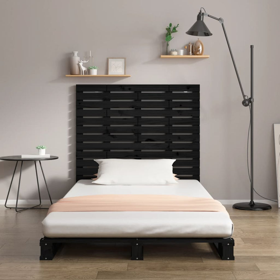 Hoofdbord Wandmontage 06X3X9,5 Cm Massief Grenenhout 106 x 91.5 cm Zwart