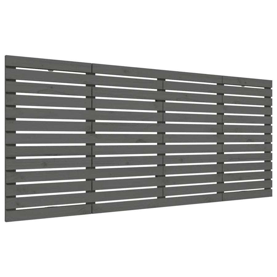 Hoofdbord Wandmontage 206X3X9,5 Cm Massief Grenenhout 206 x 91.5 cm Grijs