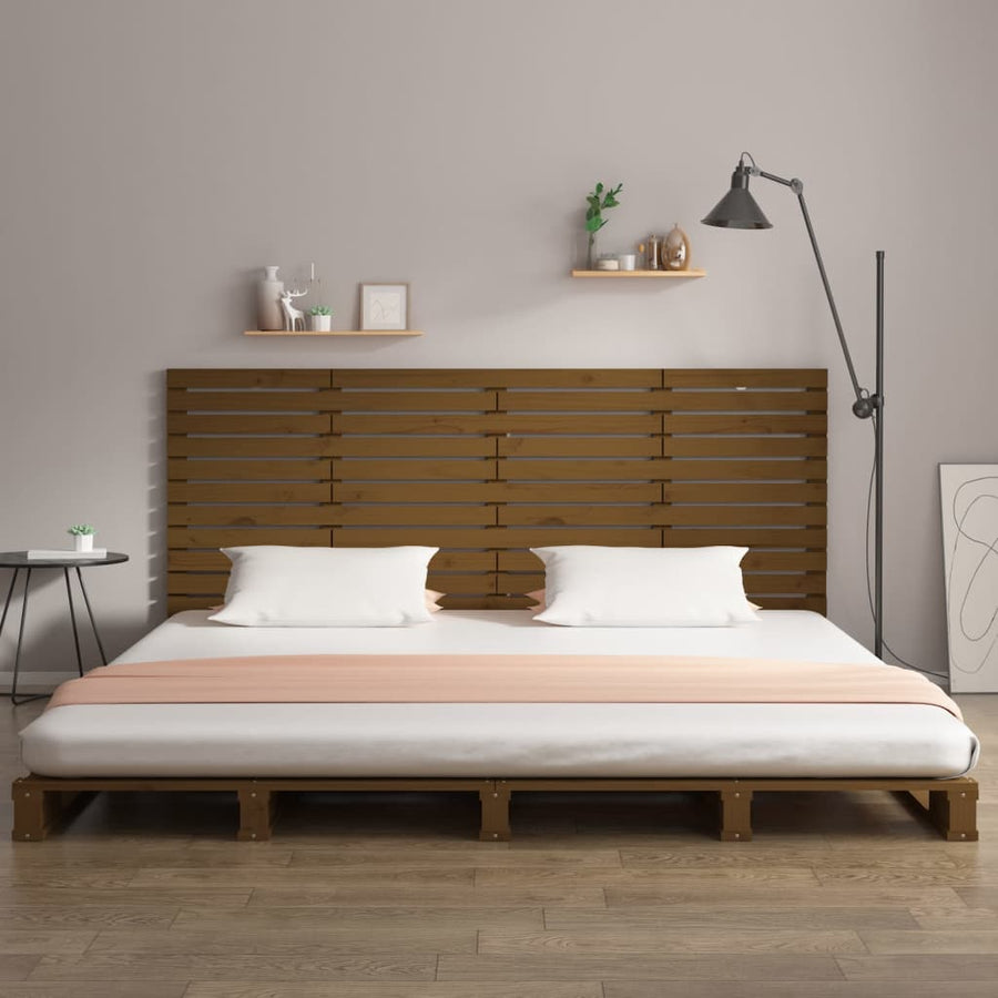 Hoofdbord Wandmontage 206X3X9,5 Cm Grenenhout 206 x 91.5 cm Honingbruin