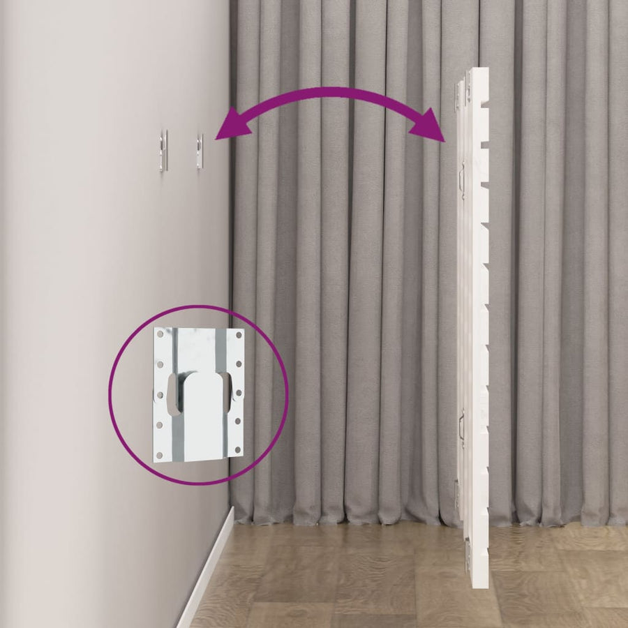 Hoofdbord Wandmontage 96X3X9,5 Cm Massief Grenenhout 96 x 91.5 cm Wit